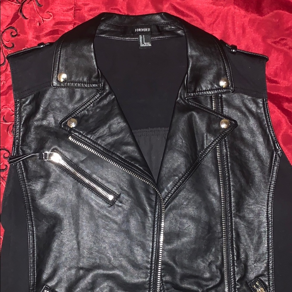 Faux Leather/ Cotton Vest